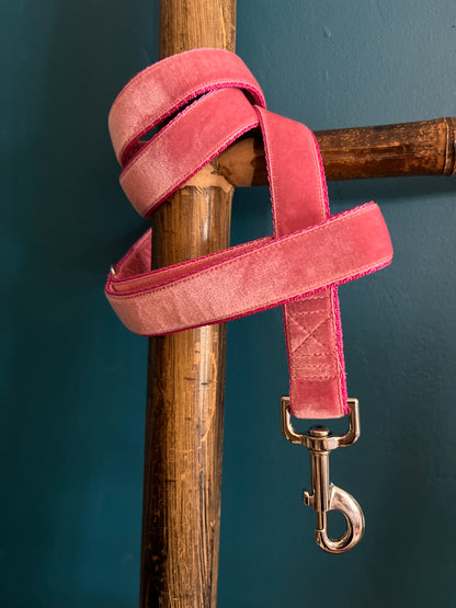 Candy Pink Velvet Dog Lead