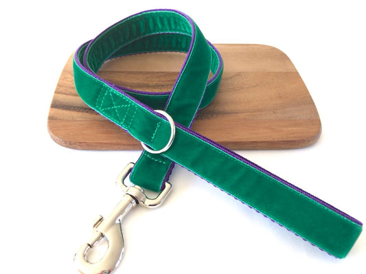 Emerald Green Velvet Dog Lead