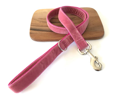 Candy Pink Velvet Dog Lead