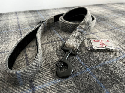 Smoke Grey Check Harris Tweed Dog Lead